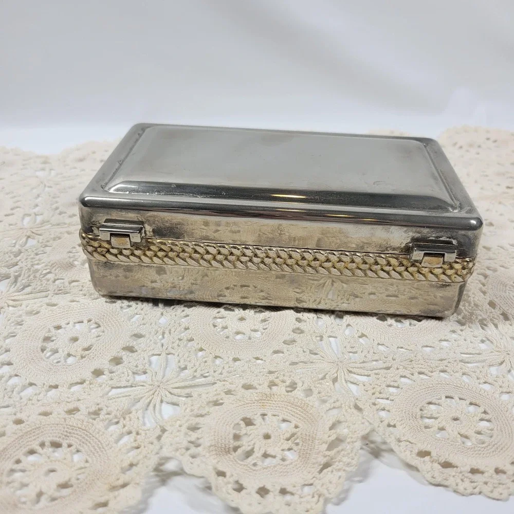 Vintage International Silver Company Jewelry Box Silverplated Vanity Trinket Box